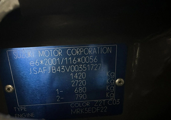 Suzuki Jimny cena 34600 przebieg: 202217, rok produkcji 2008 z Grajewo małe 211